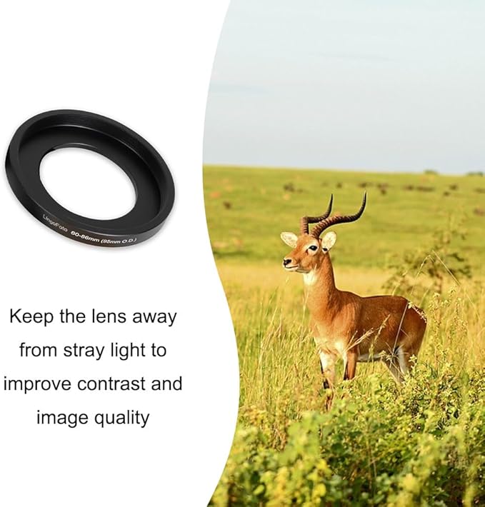 Lens Matte Box Adapter 60-86mm Step up Ring for 60mm Camera Lens to 95mm OD Matte Box Lens Mount (60-86/95mm)