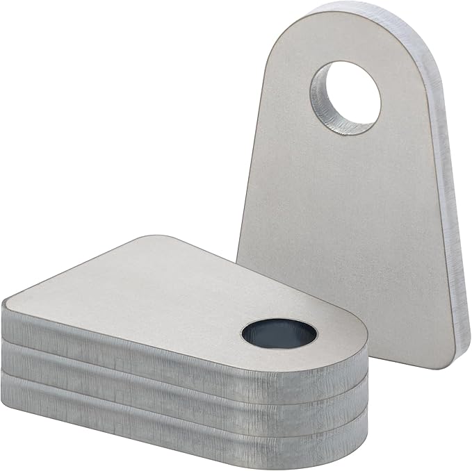 Weld on Tabs, 1/2" Hole Weld Tabs, Steel Shock Mount Weld Tab, Weld on tabs 1/4 Thick 4 pcs