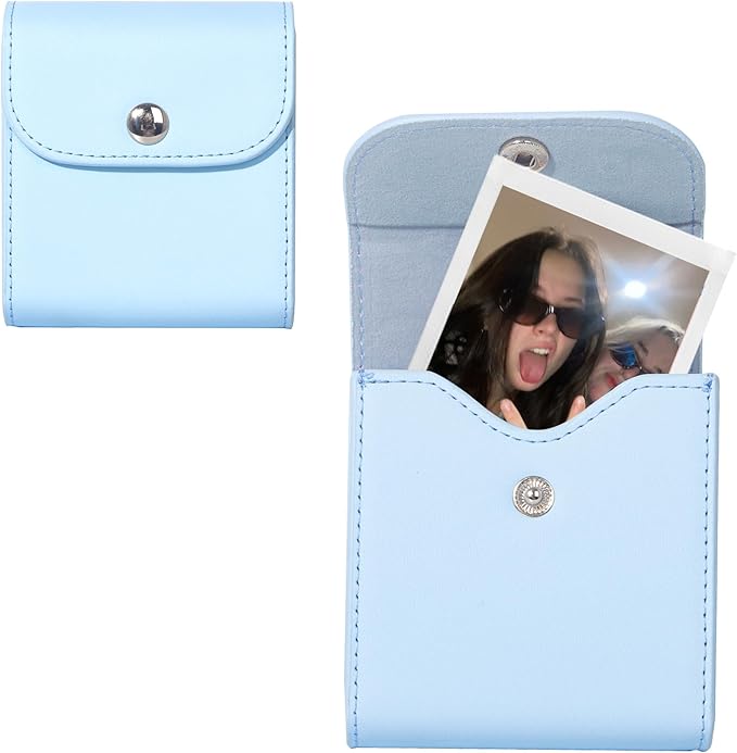 WOGOZAN Square Album for Fujifilm Instax Square/SQ1/SQ40/SQ6/SQ10/SQ20/SP-3 Instant Camera 2.9x3.4 Inch Films for Instax Square Film, Photo Album for Polaroid Mini Pictures, SQ Photo Pouch Bag (Blue)
