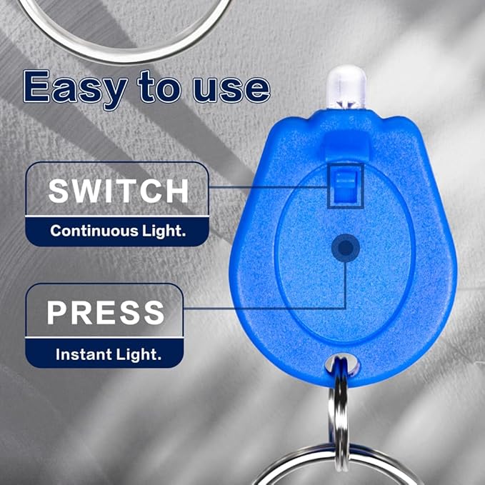 10 Pack Ultra Bright Mini LED Keychain Flashlight, Small Key Ring Flashlight, Portable LED Keychain Light for Outdoor Activities Emergency Light - Blue Shell