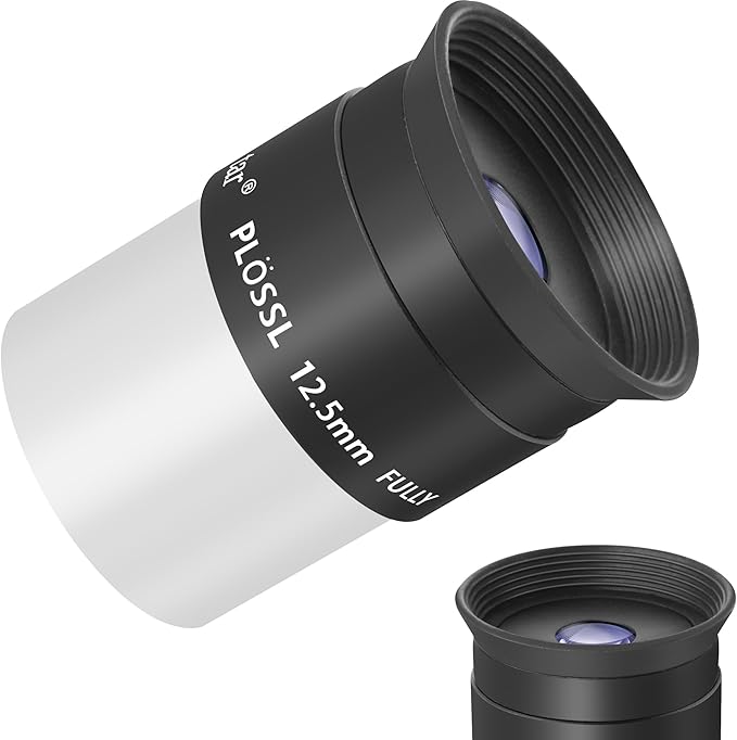 Alstar 1.25 Inch Plossl Telescope Eyepiece - 12.5mm Fully Multicoated Optical Lens for 1.25inch Astronomic Telescope and Astronomy Filters - 4 Element Plossl Design