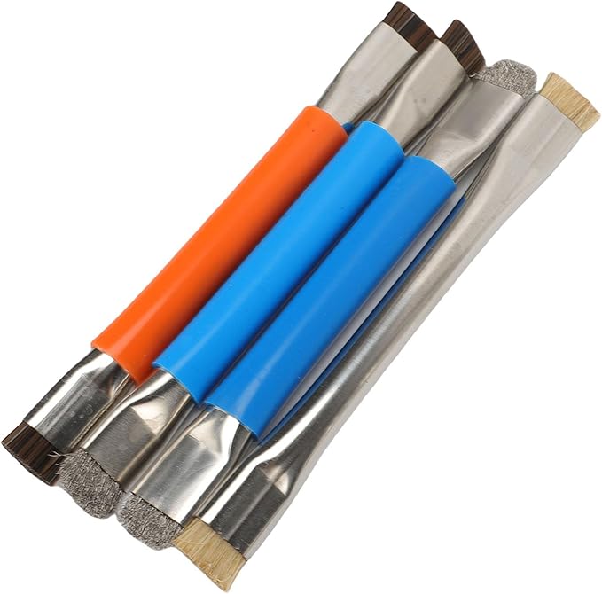 ZJchao Anti Static IC Cleaning Brush Double Head Motherboard Hard Brush Professional Grade ESD Safe Circuit Board Cleaner Tool for PCB Mobile Phone Repair 4 Pack Stainless Steel