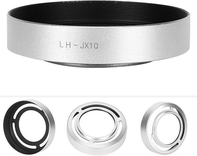Hollow Metal Lens Hood - Compact Lens Hood - Detachable Camera Lens Hood - for X10/X20/X30 Camera(Silver)