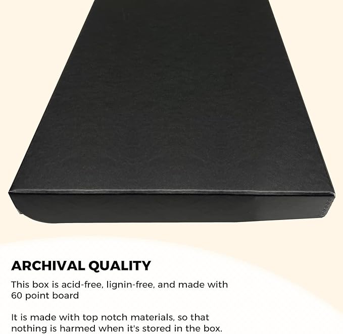 Golden State Art, Archival Folio Storage Box 13x19, Clamshell Design with Metal Edge, Preserve And Store Photos Documents Cards Prints Arts Crafts DIY, Black