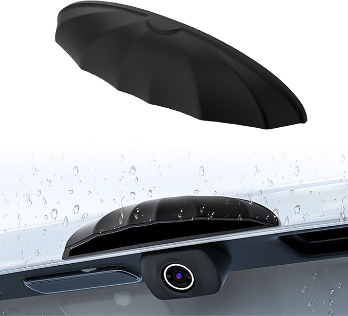 Universal Car Backup Camera Rain Shield, Reversing Camera Anti-Rain Cover, Non-Destructive Adhesion, Silicone Protection Cover Compatible with Most Vehicle (Black)