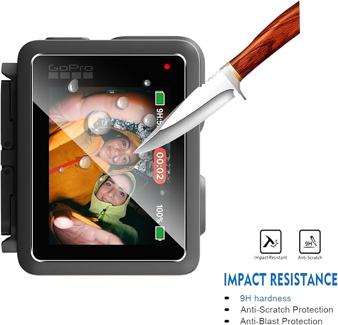 2 Pack Compatible with GoPro Lit Hero Screen Protector + 2 Pack Camera Lens Protector,Full Coverage 9H Tempered Glass Film,HD Clear Scratch Resistant for GoPro Lit Hero Accessories