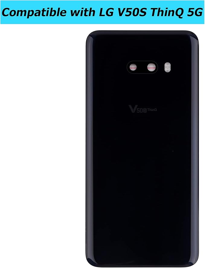 New Replacement Battery Door Cover Back Cover Kompatibel for LG V50S ThinQ 5G LM-V510N Black Akkudeckel…