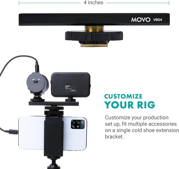Movo uVlogger- Android/USB-C Compatible Vlogging Kit Smartphone Video Kit Accessories: Tripod, Mount, LED Light and Cellphone Shotgun Microphone for Video Recording for YouTube, Vlog