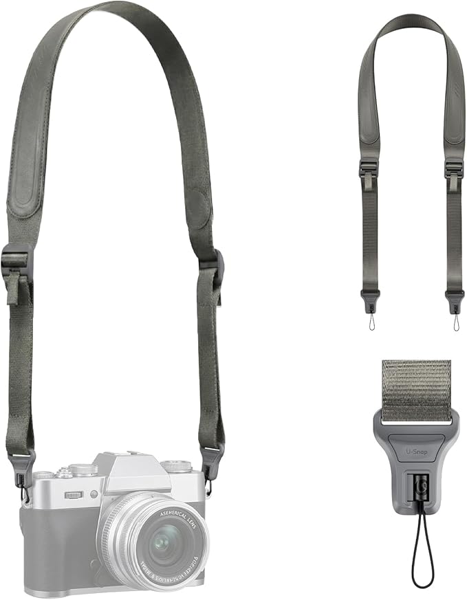 ULANZI CSS1 U-Snap Camera Strap, 55 In Quick Release Camera Shoulder Straps for Photographers with Safety Tether, 60kg Load Capacity, Soft Sling for DSLR Mirrorless Sony Canon Nikon Binoculars (Green)