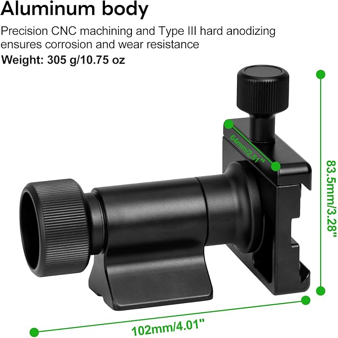 Monopod Gimbal Head with Arca-Swiss Dovetail Quick Release Plate | Rapid Side-Saddle Tilt Adjustment for Telephoto Lenses | Tripod Mount | Professional Photography & Video Gear for DSLR/Camcorders