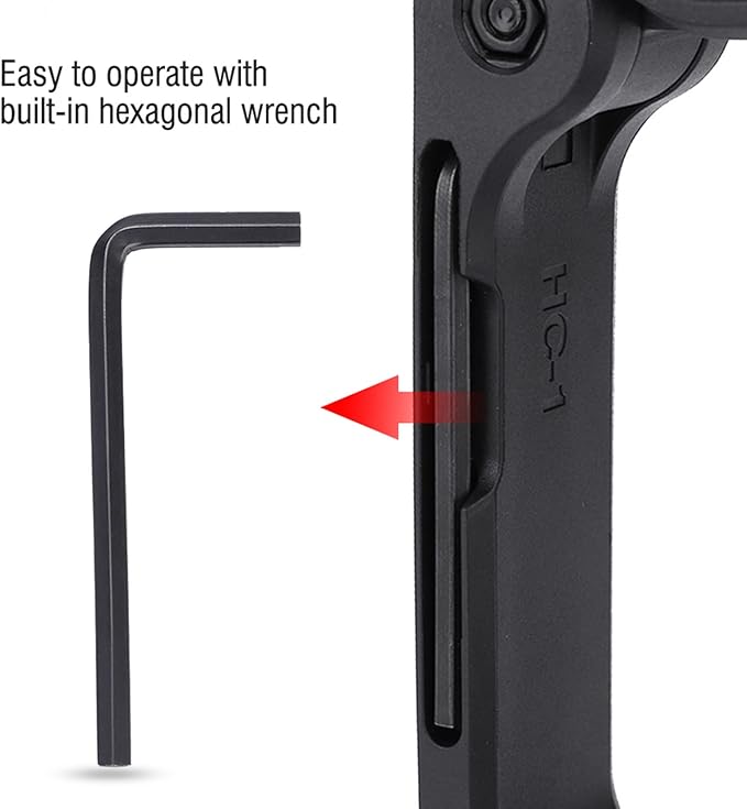 UGrip Video Filming Camera Handle, Handheld Stabilizer Holder Grip for DSLR and Digital Video Camera, Foldable U Shape Design with Built in Hex Wrench and Universal Screw HOL