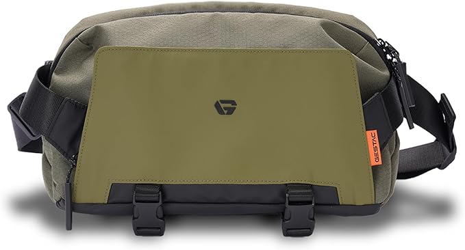 Camera Sling Bag, Everyday Shoulder Bag, Multifunction Portable Travel Bag with Tripod Holder, for Lightweight DSLR/SLR/Mirrorless Small Camera & Gaming Gear - Olive Green