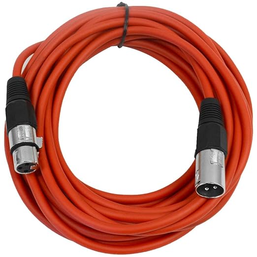 Seismic AudioSAXLX-25Red6 Pack of 25-Feet Red XLR Male to XLR Female Microphone Cables, Balanced