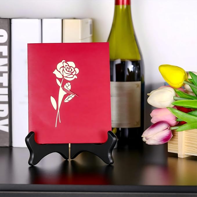 Tatuo 4 Packs Wooden Display Stand Decorative Plate Stands for Display Picture Frame Holder Easels