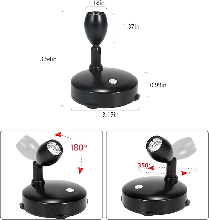 Cordless Spotlight Battery Operated, RGB Accent Lights with Remote, Dimmable Spot Light for Indoor Plant Tree, Stick Up Lighting for Picture Painting Dartboard Wall Decor Art Photo