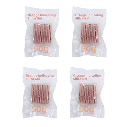 50 Gram 4 Packs Plastic Box Orange Color Indicating Silica Gel Beads Food Safe Desiccant Packs for Storage Silica Packets for Foods Electronics Closet 3D Filaments