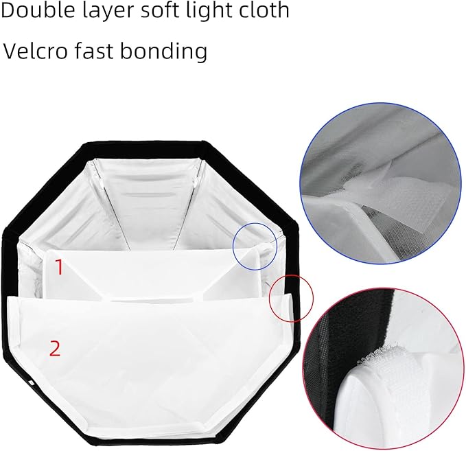 T&YFOTOP 22 inches/55 Centimeters Octagonal Softbox with S-Type Bracket Mount, Carrying Case Compatible with Camera Flash Speedlites TT560 NW561 NW565 NW625 NW635 NW670 750II, etc (55cm softbox)
