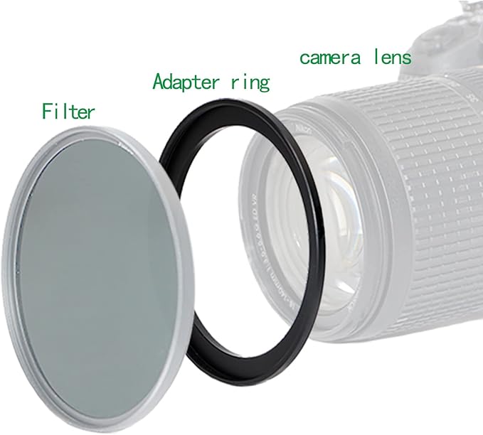 52mm to 49mm Step-Down Ring Filter Adapter,for All Brands UV ND CPL, Metal Ring Step-Down Rings Adapter Filter (52mm-49mm)