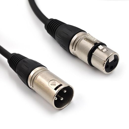 (4-Pack) 10 Foot, XLR Microphone Cable 3-pin XLR Speaker Cable Male to Female Balanced Mic Cable, Black