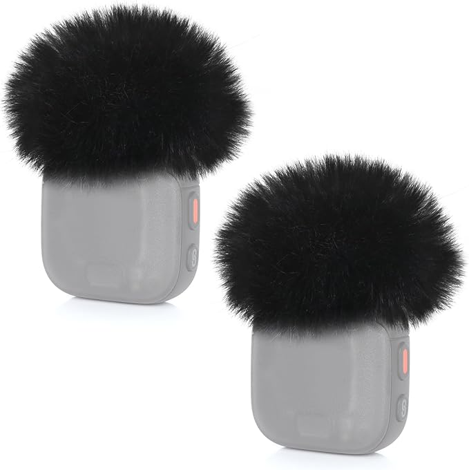 YOUSHARES Windscreen for DJI Mic 3 Transmitter (2 Pack) - Professional Wind Muff Pop Filter to Reduce Wind Noise - Easy Snap-on Design for DJI Mic 3 Wireless Microphone (Black)