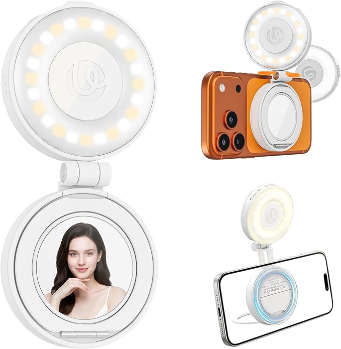 ULANZI LM23 Magnetic Ring Light for iPhone MagSafe — 360° LED Selfie & Vlog Fill Light