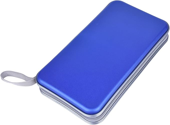 alavisxf xx CD Holder, 72 Capacity CD/DVD Case Holder Portable Wallet Storage Organizer Hard Plastic Protective Storage Holder for Car Travel(72 Capacity, Blue 72)