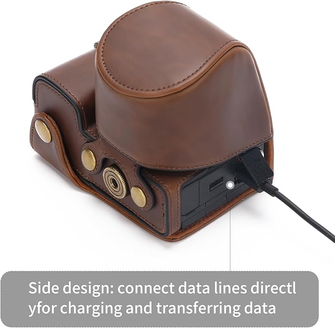 Hargedis for Sony ZV-E10 II case Premium PU Full Body Leather Camera Case Bag for Sony ZV-E10 II Fit 16-50mm Lens with Camera Shoulder Strap