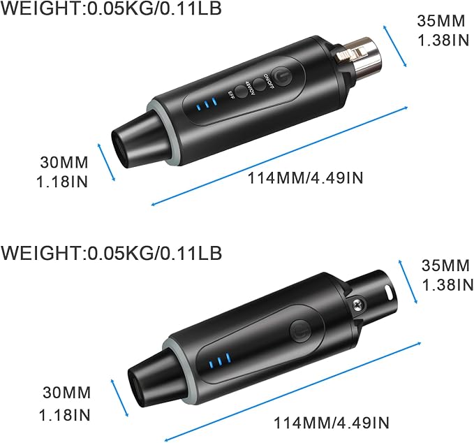 Depusheng S5 Wireless Microphone System Wireless Guitar Transmitter Receiver XLR Plug-on for Dynamic and 48V Condenser Microphones, Audio Mixer, with 48v Phantom Power and Reverb Switch