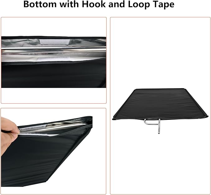 Photography Light Reflector Flag Kit, 30x35inches/75x90cm, 4-in-1 Gold/Silver/Black/White Diffuser and Translucent Diffuser, Foldable Stainless Steel Frame