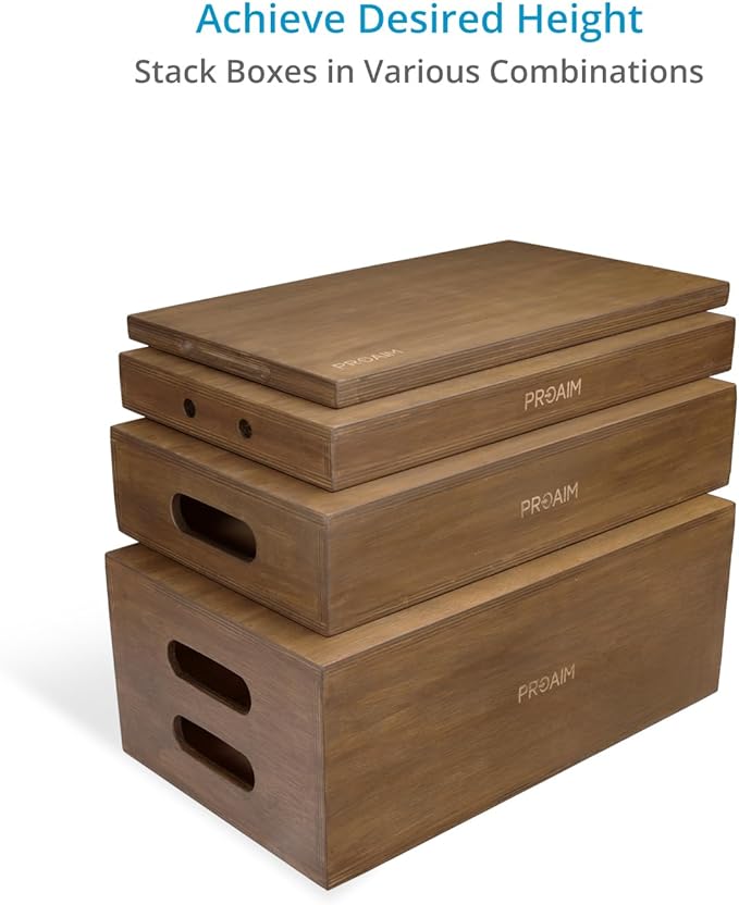 PROAIM Set Of 4 APPL-Boxes (Brown) for Studio, Film Set & Photography. Made of 12-ply Cedar Base Wood. For Studio & On-Location Use (AB-SET4-BR)