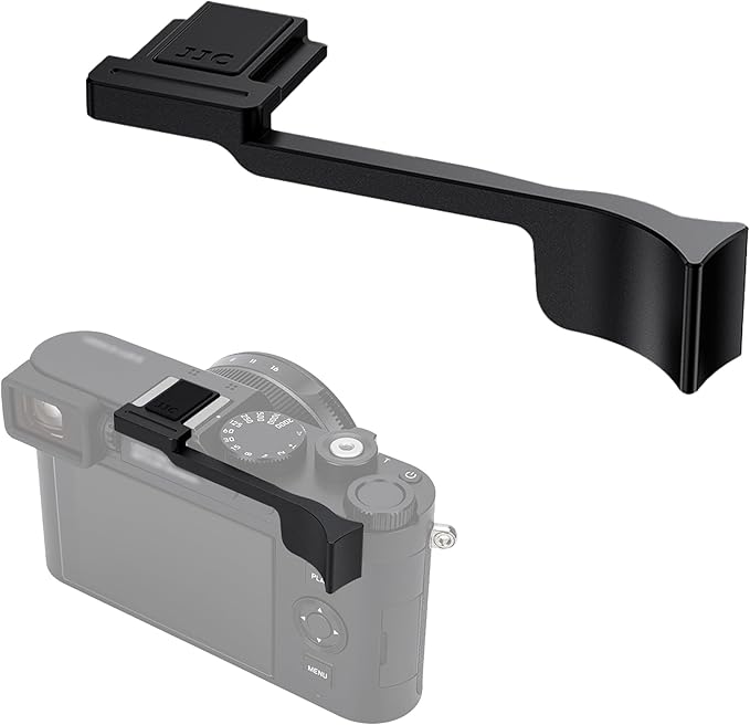 Thumb Up Grip for Leica D-LUX8 DLUX8, Aluminum Alloy Thumb Grip with Hot Shoe Cover Protector Thumb Rest Support Holder, Not Affect The Use of DLUX8 Camera Buttons, D-LUX 8 Camera Accessories - Black