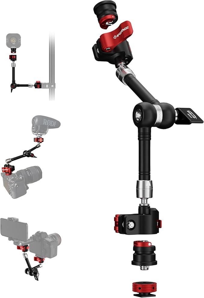IFOOTAGE MA5-6 Spider Crab Magic Friction Arm Camera Mount,Articulating Arm,for Camera Sliders Nano II,Pocket 3,Video Monitor,Flash Light,Microphone,LED,Monitor,Payload 13.23lbs/6kg,1/4''&3/8''Screw