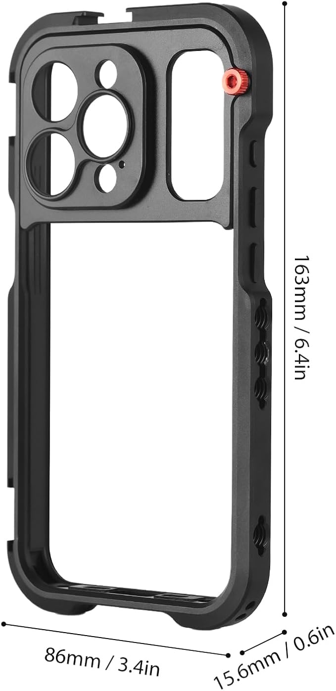 Andoer Portable Phone Cage with Dual Handles Mobile Phone Video Rig Handheld Smartphone Stabilizer Several Cold Shoe Mounts Replacement for iPhone 14 Pro