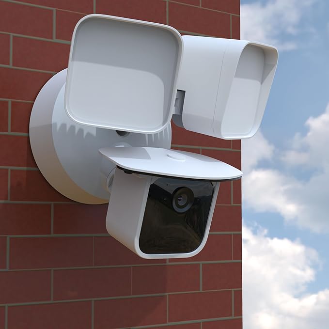 TIUIHU Sun Rain Shade Camera Cover Compatibility with Blink Wired Floodlight Camera (White)