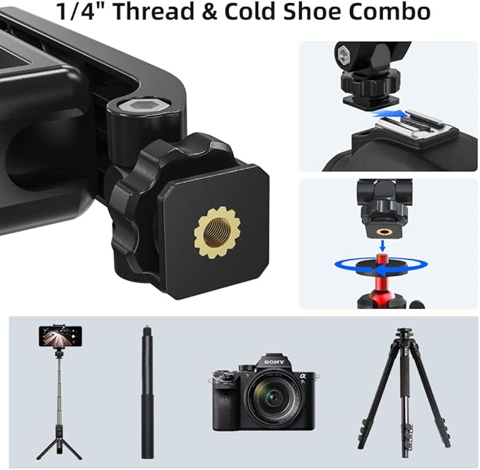Universal Cold Shoe Phone Holder for SLR Cameras – Perfect for Vlogging, Video Shooting, Compatible with iPhone Samsung Canon Nikon DSLR Photography