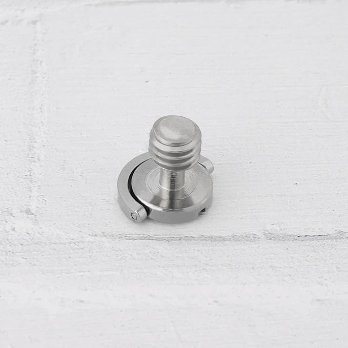 6Pcs 3/8 Inch Camera Fixing Screw D-Ring Male Thread Mounting Screw for Quick Release Plate Camera Tripod 19.4x16.2mm Silver