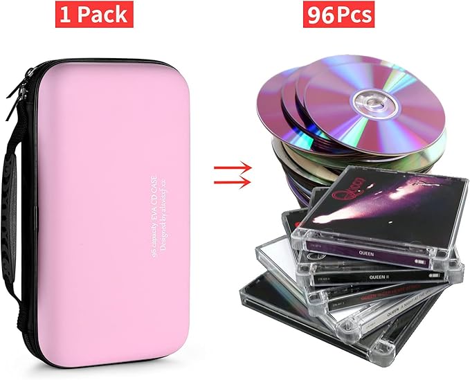 DVD Case, EVA CD Case Holder Storage Organizer Portable Protective DVD Wallet Holder for Car