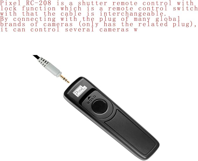 Pixel RC-208 Remote Control Shutter Release Cord for Nikon Z8 Z9 D850 D500 D5 D810 D810A D800 D700 D4s D4 D3 D3s D3X D2H D2X D2Hs D2Xs D300s D300 D200 & Other Nikon Camera with 10-Pin Connection