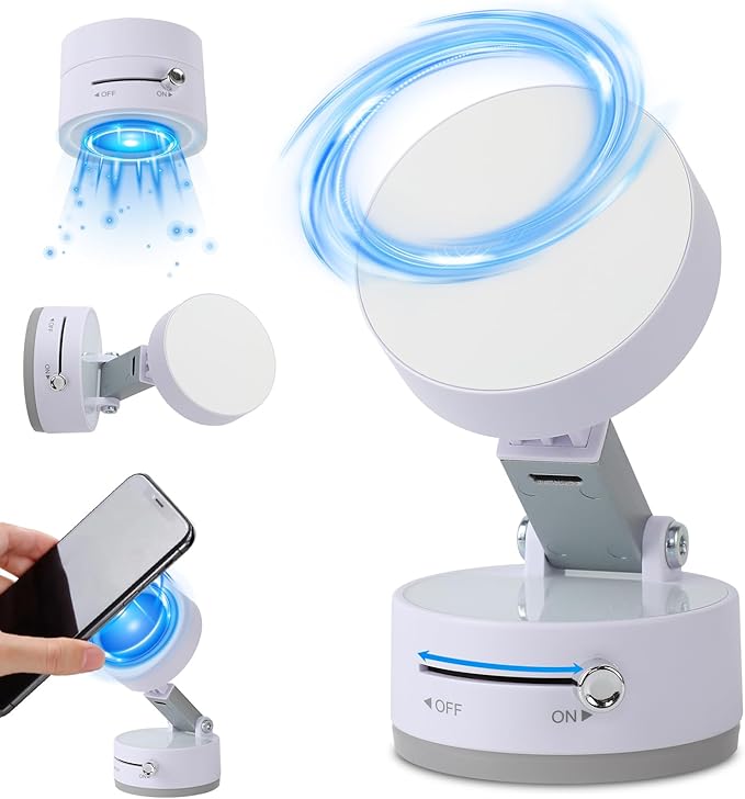 Vacuum Magnetic Phone Holder Suction Phone Mount,Magnetic Suction Cup Car Phone Mount,Double-Sided Magnetic Cell Phone Holder for All Smooth Surface (White)