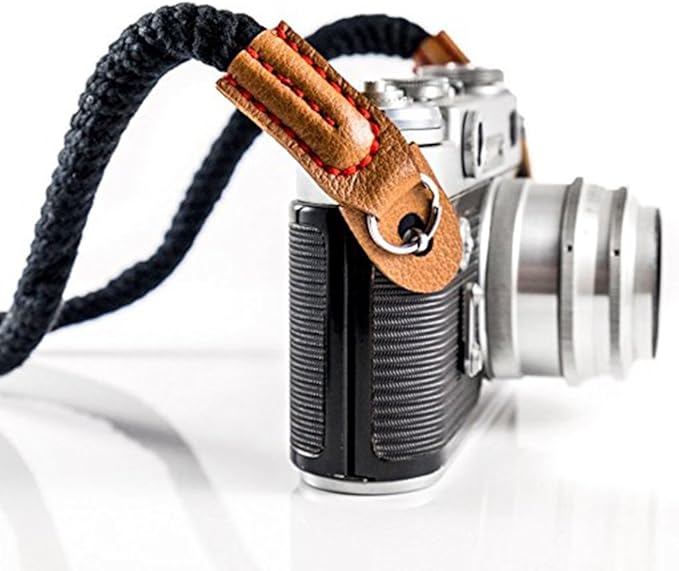 Camera Rope Strap 100cm Soft Cotton Camera Strap Vintage Neck Shoulder Belt Strap for Mirrorless and DSLR Camera. (Black)