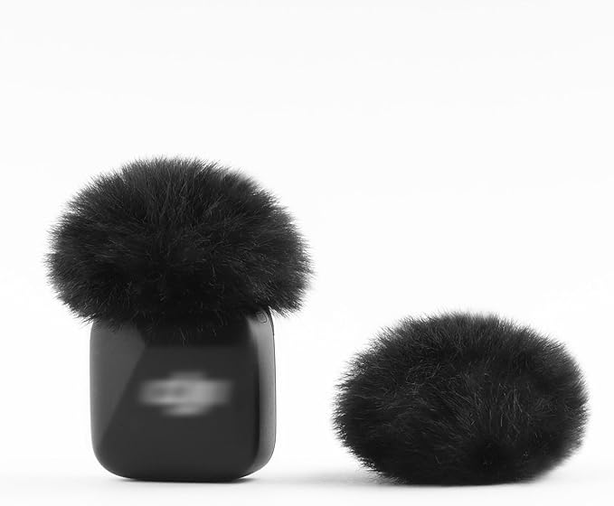 LEFXMOPHY Windscreen for DJI MIC MINI Wireless Microphone 2024 Latest Version Furry Wind Muff Deadcat Cover, 2-Pack Black