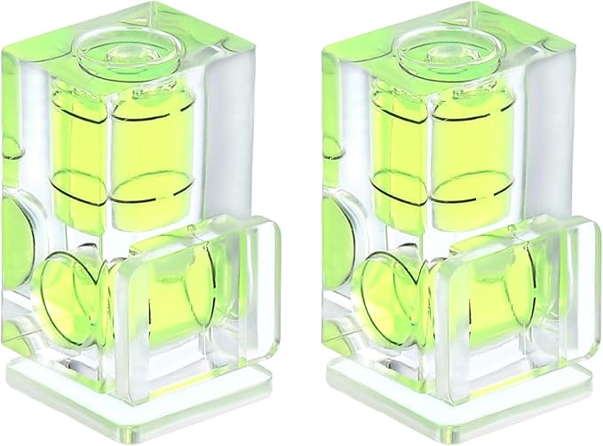 PATIKIL Camera Hot Shoe Cover Level, 2 Pcs 2 Axis Hot Shoe Bubble Spirit Level Standard Flashlight Protector Compatible for Nikon for Fujifilm for Pentax Universal DSLR/SLR Camera, Green