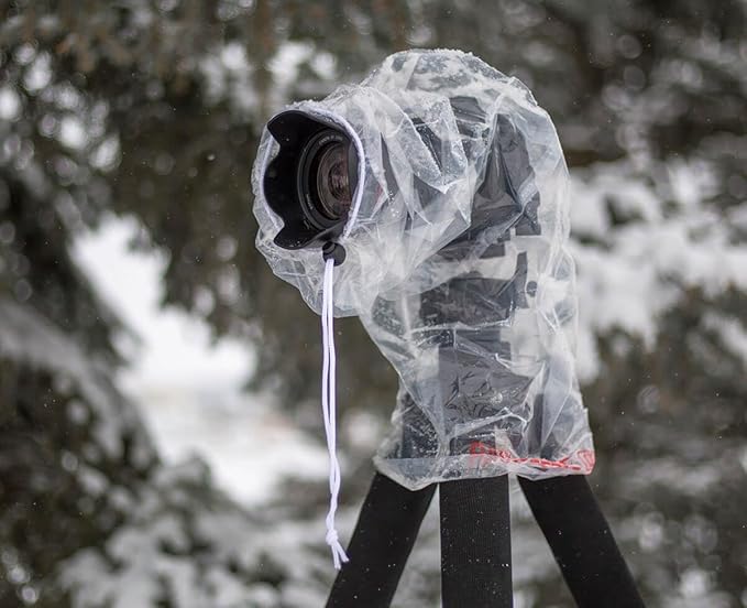 OP/TECH USA Rainsleeve Camera Cover - Clear Rain & Dust Sleeve for Shooting Photos & Video, with Viewfinder Access - Camera Rain Cover, Small, 2 Pack