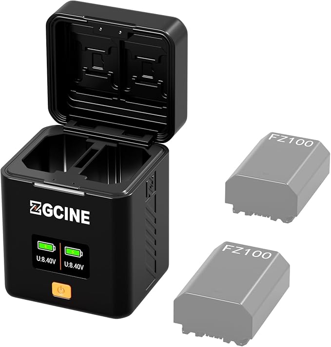 ZGCINE PS-FZ100 Dual USB-C Charger Case Box with PD Fast Charging for Sony NP-FZ100 Battery, Compatible with Sony ZV-E1, FX3, A7 IV, A7S III, A9 II, A6600 & More Cameras, NOT Built-in Battery