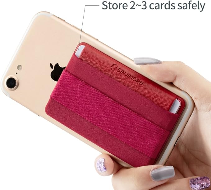 Sinjimoru Phone Grip Card Holder with Flap, Adhesive Card Holder, Finger Strap for Phone, Sinji Pouch B-Flap
