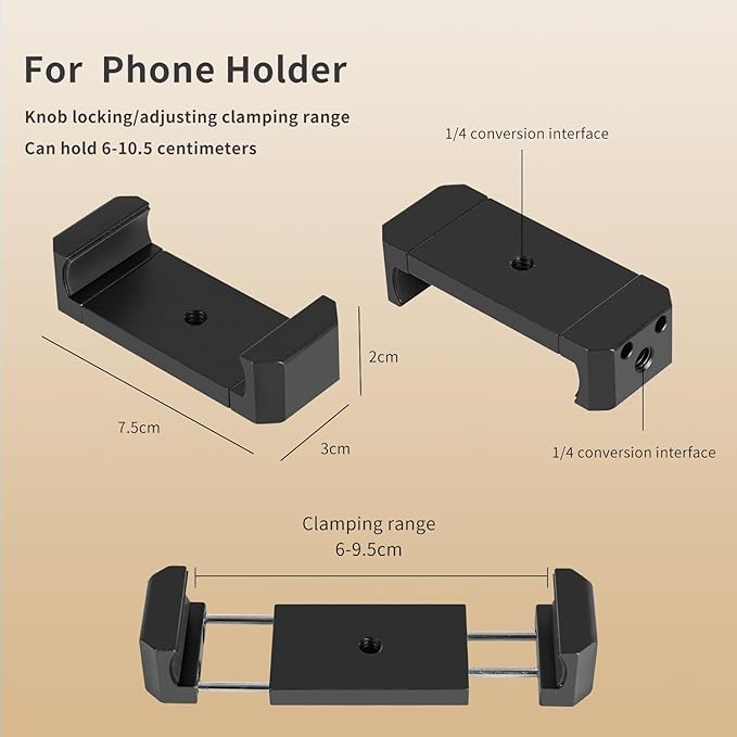 23'' Metal Base Magic Arm Phone Mount - Wall Screw-Mounted, 1LBS Load, 360° Rotatable for Live Stream/Office/Video Recording
