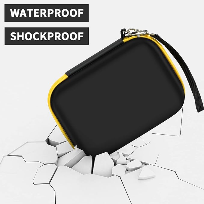 ANKHOH Print Camera Case for Kodak Mini Shot 3 Retro 4PASS Wireless Instant Camera & Photo Printer, Picture Printer Carrying Storage Bag Holder Fits for Kodak Mini 3 Retro (Black+Yellow) (Box Only)