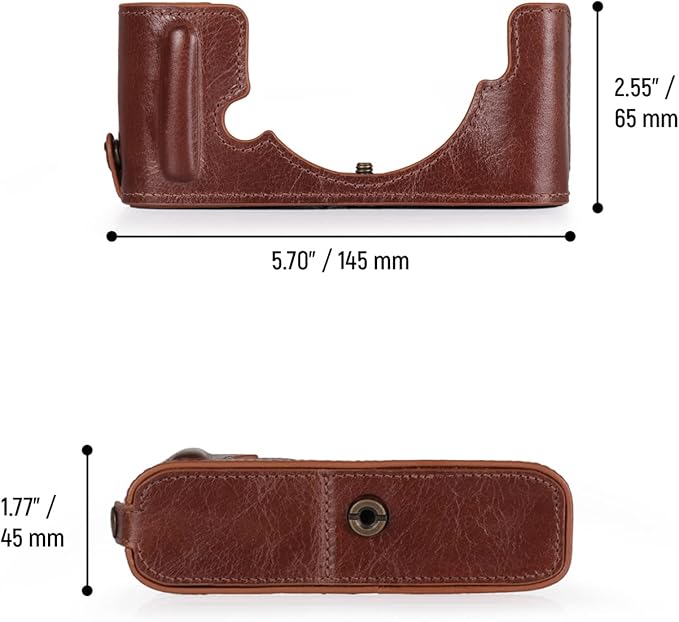 MegaGear MG2016 Ever Ready Genuine Leather Camera Half Case Compatible with Nikon Z fc (Brown)