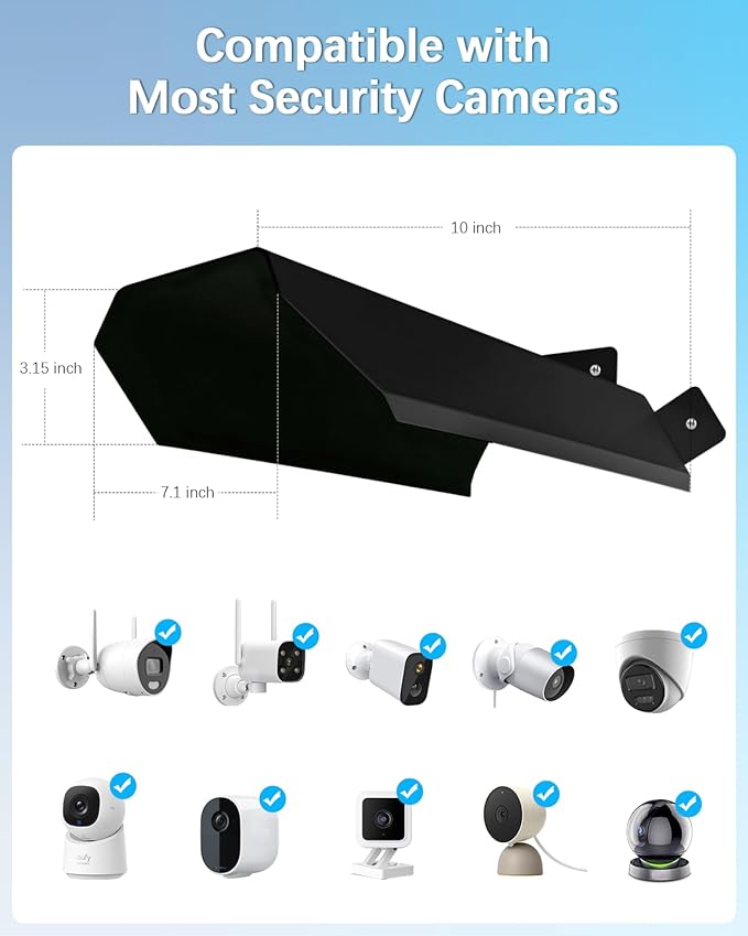 Universal Security Camera Sun Rain Cover Shield, Waterproof Protective Roof for Surveillance Camera, Outdoor Camera Shade Covers for Dome, Bullet Cameras(3 Pack)