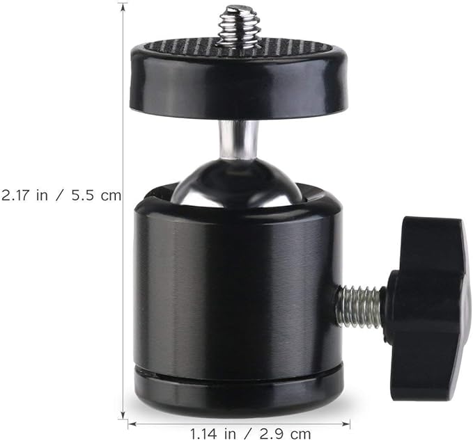 SLOW DOLPHIN Hot Shoe Mount Adapter 360 Degree Swivel Mini Ball Head 1/4 Tripod Screw Head for Cameras, Camcorders, Smart Phone, LED Video Light, Microphone(4 Packs)